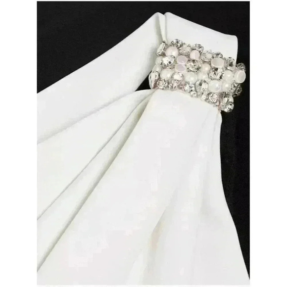 NWT Sachin & Babi One-Shoulder Shane stretch crepe asymmetric dress gown 4/6 - Picture 6 of 13